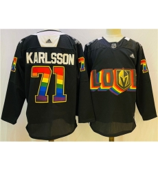 Men Vegas Golden Knights 71 William Karlsson 2022 Black Pride Night Stitched Jersey Men Vegas Golden Knights 71 William Karlsson 2022 Black Pride Night Stitched Jersey