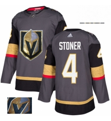 Mens Adidas Vegas Golden Knights 4 Clayton Stoner Authentic Gray Fashion Gold NHL Jersey Mens Adidas Vegas Golden Knights 4 Clayton Stoner Authentic Gray Fashion Gold NHL Jersey