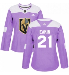 Womens Adidas Vegas Golden Knights 21 Cody Eakin Authentic Purple Fights Cancer Practice NHL Jersey Womens Adidas Vegas Golden Knights 21 Cody Eakin Authentic Purple Fights Cancer Practice NHL Jersey
