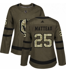 Womens Adidas Vegas Golden Knights 25 Stefan Matteau Authentic Green Salute to Service NHL Jersey Womens Adidas Vegas Golden Knights 25 Stefan Matteau Authentic Green Salute to Service NHL Jersey