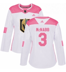 Womens Adidas Vegas Golden Knights 3 Brayden McNabb Authentic WhitePink Fashion NHL Jersey Womens Adidas Vegas Golden Knights 3 Brayden McNabb Authentic WhitePink Fashion NHL Jersey