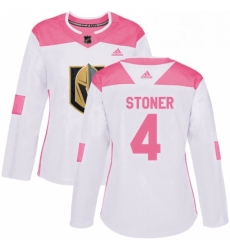 Womens Adidas Vegas Golden Knights 4 Clayton Stoner Authentic WhitePink Fashion NHL Jersey Womens Adidas Vegas Golden Knights 4 Clayton Stoner Authentic WhitePink Fashion NHL Jersey