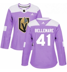 Womens Adidas Vegas Golden Knights 41 Pierre Edouard Bellemare Authentic Purple Fights Cancer Practice NHL Jersey Womens Adidas Vegas Golden Knights 41 Pierre Edouard Bellemare Authentic Purple Fights Cancer Practice NHL Jersey