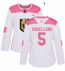 Womens Adidas Vegas Golden Knights 5 Deryk Engelland Authentic WhitePink Fashion NHL Jersey Womens Adidas Vegas Golden Knights 5 Deryk Engelland Authentic WhitePink Fashion NHL Jersey