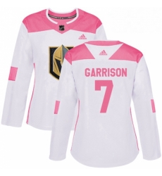 Womens Adidas Vegas Golden Knights 7 Jason Garrison Authentic WhitePink Fashion NHL Jersey Womens Adidas Vegas Golden Knights 7 Jason Garrison Authentic WhitePink Fashion NHL Jersey