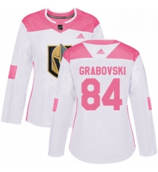 Womens Adidas Vegas Golden Knights 84 Mikhail Grabovski Authentic WhitePink Fashion NHL Jersey Womens Adidas Vegas Golden Knights 84 Mikhail Grabovski Authentic WhitePink Fashion NHL Jersey