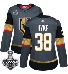 womens tomas hyka vegas golden knights jersey gray adidas 38 nhl home 2018 stanley cup final authentic