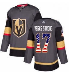 Youth Adidas Vegas Golden Knights 17 Vegas Strong Authentic Gray USA Flag Fashion NHL Jersey Youth Adidas Vegas Golden Knights 17 Vegas Strong Authentic Gray USA Flag Fashion NHL Jersey