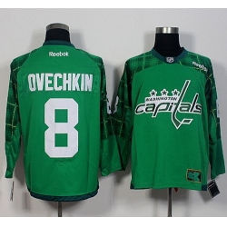 Capitals #8 Alex Ovechkin Green St  Patricks Day New Stitched NHL Jersey