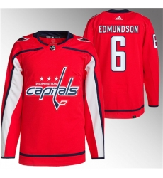 Men Washington Capitals 6 Joel Edmundson Red Stitched Jersey Men Washington Capitals 6 Joel Edmundson Red Stitched Jersey