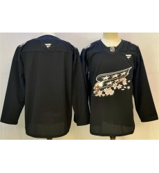 Men Washington Capitals Blank Black Cherry Blossom Stitched Hockey Jersey