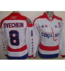 Women Washington Capitals 8 OVECHKIN White NHL Jersey Women Washington Capitals 8 OVECHKIN White NHL Jersey