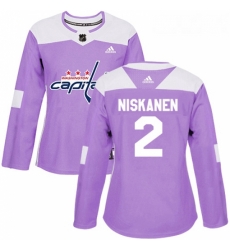Womens Adidas Washington Capitals 2 Matt Niskanen Authentic Purple Fights Cancer Practice NHL Jersey Womens Adidas Washington Capitals 2 Matt Niskanen Authentic Purple Fights Cancer Practice NHL Jersey