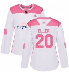 Womens Adidas Washington Capitals 20 Lars Eller Authentic WhitePink Fashion NHL Jersey Womens Adidas Washington Capitals 20 Lars Eller Authentic WhitePink Fashion NHL Jersey