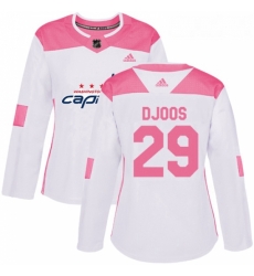 Womens Adidas Washington Capitals 29 Christian Djoos Authentic WhitePink Fashion NHL Jersey Womens Adidas Washington Capitals 29 Christian Djoos Authentic WhitePink Fashion NHL Jersey