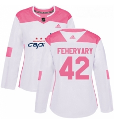 Womens Adidas Washington Capitals 42 Martin Fehervary Authentic White Pink Fashion NHL Jerse Womens Adidas Washington Capitals 42 Martin Fehervary Authentic White Pink Fashion NHL Jerse