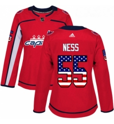 Womens Adidas Washington Capitals 55 Aaron Ness Authentic Red USA Flag Fashion NHL Jersey Womens Adidas Washington Capitals 55 Aaron Ness Authentic Red USA Flag Fashion NHL Jersey