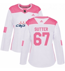 Womens Adidas Washington Capitals 67 Riley Sutter Authentic White Pink Fashion NHL Jerse Womens Adidas Washington Capitals 67 Riley Sutter Authentic White Pink Fashion NHL Jerse