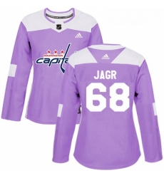 Womens Adidas Washington Capitals 68 Jaromir Jagr Authentic Purple Fights Cancer Practice NHL Jersey Womens Adidas Washington Capitals 68 Jaromir Jagr Authentic Purple Fights Cancer Practice NHL Jersey