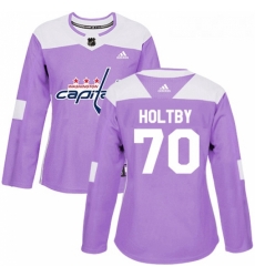 Womens Adidas Washington Capitals 70 Braden Holtby Authentic Purple Fights Cancer Practice NHL Jersey Womens Adidas Washington Capitals 70 Braden Holtby Authentic Purple Fights Cancer Practice NHL Jersey
