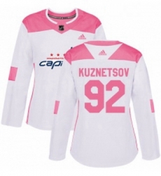Womens Adidas Washington Capitals 92 Evgeny Kuznetsov Authentic WhitePink Fashion NHL Jersey Womens Adidas Washington Capitals 92 Evgeny Kuznetsov Authentic WhitePink Fashion NHL Jersey