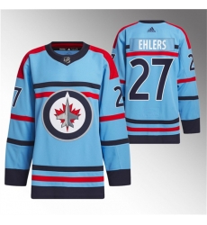 Men Winnipeg Jets 27 Nikolaj Ehlers Light Blue Anniversary Primegreen Stitched Jersey Men Winnipeg Jets 27 Nikolaj Ehlers Light Blue Anniversary Primegreen Stitched Jersey