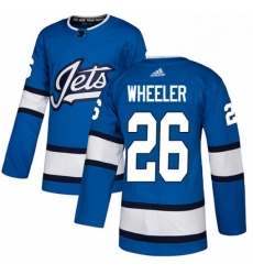 Mens Adidas Winnipeg Jets 26 Blake Wheeler Authentic Blue Alternate NHL Jersey Mens Adidas Winnipeg Jets 26 Blake Wheeler Authentic Blue Alternate NHL Jersey