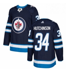 Mens Adidas Winnipeg Jets 34 Michael Hutchinson Premier Navy Blue Home NHL Jersey Mens Adidas Winnipeg Jets 34 Michael Hutchinson Premier Navy Blue Home NHL Jersey