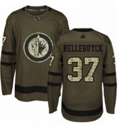 Mens Adidas Winnipeg Jets 37 Connor Hellebuyck Authentic Green Salute to Service NHL Jersey Mens Adidas Winnipeg Jets 37 Connor Hellebuyck Authentic Green Salute to Service NHL Jersey