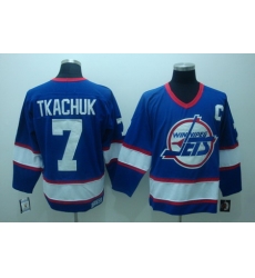 WINNIPEG JETS 7 KEITH TKACHUK CCM VINTAGE blue Jerseys WINNIPEG JETS 7 KEITH TKACHUK CCM VINTAGE blue Jerseys