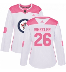 Womens Adidas Winnipeg Jets 26 Blake Wheeler Authentic WhitePink Fashion NHL Jersey Womens Adidas Winnipeg Jets 26 Blake Wheeler Authentic WhitePink Fashion NHL Jersey