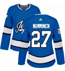 Womens Adidas Winnipeg Jets 27 Teppo Numminen Authentic Blue Alternate NHL Jersey Womens Adidas Winnipeg Jets 27 Teppo Numminen Authentic Blue Alternate NHL Jersey