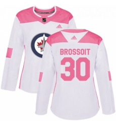 Womens Adidas Winnipeg Jets 30 Laurent Brossoit Authentic White Pink Fashion NHL Jersey Womens Adidas Winnipeg Jets 30 Laurent Brossoit Authentic White Pink Fashion NHL Jersey