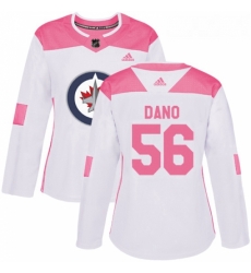 Womens Adidas Winnipeg Jets 56 Marko Dano Authentic WhitePink Fashion NHL Jersey Womens Adidas Winnipeg Jets 56 Marko Dano Authentic WhitePink Fashion NHL Jersey
