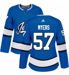 Womens Adidas Winnipeg Jets 57 Tyler Myers Authentic Blue Alternate NHL Jersey Womens Adidas Winnipeg Jets 57 Tyler Myers Authentic Blue Alternate NHL Jersey