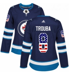 Womens Adidas Winnipeg Jets 8 Jacob Trouba Authentic Navy Blue USA Flag Fashion NHL Jersey Womens Adidas Winnipeg Jets 8 Jacob Trouba Authentic Navy Blue USA Flag Fashion NHL Jersey