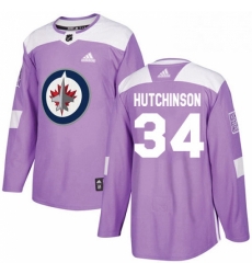 Youth Adidas Winnipeg Jets 34 Michael Hutchinson Authentic Purple Fights Cancer Practice NHL Jersey Youth Adidas Winnipeg Jets 34 Michael Hutchinson Authentic Purple Fights Cancer Practice NHL Jersey
