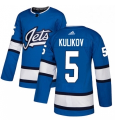 Youth Adidas Winnipeg Jets 5 Dmitry Kulikov Authentic Blue Alternate NHL Jersey Youth Adidas Winnipeg Jets 5 Dmitry Kulikov Authentic Blue Alternate NHL Jersey