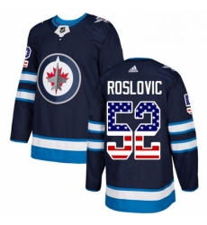 Youth Adidas Winnipeg Jets 52 Jack Roslovic Authentic Navy Blue USA Flag Fashion NHL Jersey Youth Adidas Winnipeg Jets 52 Jack Roslovic Authentic Navy Blue USA Flag Fashion NHL Jersey