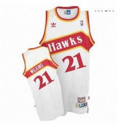 Mens Adidas Atlanta Hawks 21 Dominique Wilkins Swingman White Throwback NBA Jersey Mens Adidas Atlanta Hawks 21 Dominique Wilkins Swingman White Throwback NBA Jersey