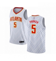 Mens Atlanta Hawks 5 Jabari Parker Authentic White Basketball Jersey Association Edition Mens Atlanta Hawks 5 Jabari Parker Authentic White Basketball Jersey Association Edition