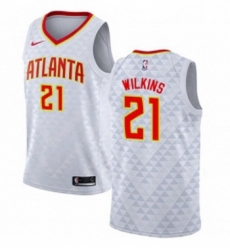 Womens Nike Atlanta Hawks 21 Dominique Wilkins Authentic White NBA Jersey Association Edition Womens Nike Atlanta Hawks 21 Dominique Wilkins Authentic White NBA Jersey Association Edition