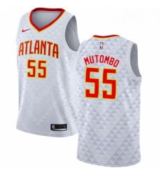 Youth Nike Atlanta Hawks 55 Dikembe Mutombo Swingman White NBA Jersey Association Edition Youth Nike Atlanta Hawks 55 Dikembe Mutombo Swingman White NBA Jersey Association Edition