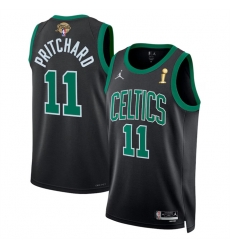 Men Boston Celtics 11 Payton Pritchard Black 2024 Finals Champions Statement Edition Stitched Basketball Jersey Men Boston Celtics 11 Payton Pritchard Black 2024 Finals Champions Statement Edition Stitched Basketball Jersey