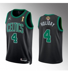 Men Boston Celtics 4 Jrue Holiday Black 2024 Finals Champions Statement Edition Stitched Basketball Jersey Men Boston Celtics 4 Jrue Holiday Black 2024 Finals Champions Statement Edition Stitched Basketball Jersey