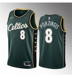 Men Boston Celtics 8 Kristaps Porzingis Green 2023 Draft City Edition Stitched Basketball Jersey Men Boston Celtics 8 Kristaps Porzingis Green 2023 Draft City Edition Stitched Basketball Jersey