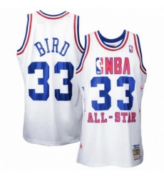Mens Mitchell and Ness Boston Celtics 33 Larry Bird Swingman White 1990 All Star Throwback NBA Jersey