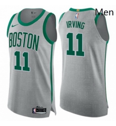 Mens Nike Boston Celtics 11 Kyrie Irving Authentic Gray NBA Jersey City Edition Mens Nike Boston Celtics 11 Kyrie Irving Authentic Gray NBA Jersey City Edition