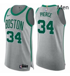 Mens Nike Boston Celtics 34 Paul Pierce Authentic Gray NBA Jersey City Edition Mens Nike Boston Celtics 34 Paul Pierce Authentic Gray NBA Jersey City Edition