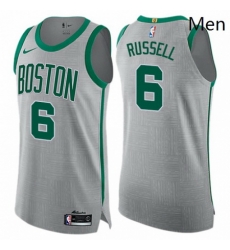 Mens Nike Boston Celtics 6 Bill Russell Authentic Gray NBA Jersey City Edition Mens Nike Boston Celtics 6 Bill Russell Authentic Gray NBA Jersey City Edition